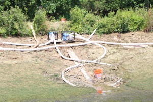 draining pond water